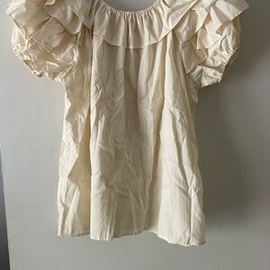 Elegant Cream Ruffle Top